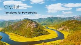  Presentation with river flowing - PPT layouts having splendid-scene-of-winding-river background and a light blue colored foreground