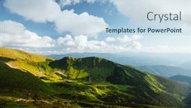  Presentation with nature art - Slide set having splendid-summer-scene-in-sunny background and a light blue colored foreground