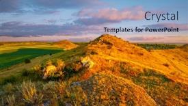  Presentation with rolling hills - Colorful theme enhanced with splendid-summer-scene backdrop and a light blue colored foreground