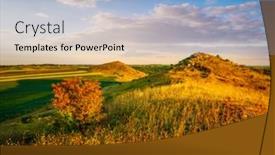  Presentation with rolling hills - Slides enhanced with splendid-summer-scene background and a light blue colored foreground