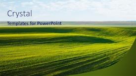  Presentation with rolling hills - Colorful presentation theme enhanced with splendid-summer-scene backdrop and a sky blue colored foreground