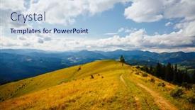  Presentation with rolling hills - Theme featuring splendid-summer-scene background and a light blue colored foreground