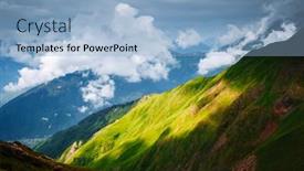  Presentation with alpine - Theme enhanced with splendid-summer-view-of-alpine background and a light blue colored foreground