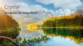  Presentation with world travel - Theme with splendid-view-and-azure-water background and a light blue colored foreground