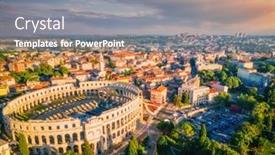  Presentation with world heritage - PPT layouts consisting of splendid-view-at-famous-european background and a gray colored foreground