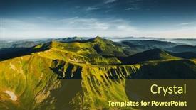  Presentation with alpine - PPT layouts with splendid-view-from-a-drone background and a tawny brown colored foreground