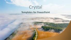  Presentation with earth land - Slide deck having splendid-view-from-a-drone background and a sky blue colored foreground