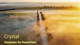  Presentation with earth land - Cool new slide deck with splendid-view-from-a-drone backdrop and a tawny brown colored foreground