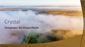  Presentation with earth land - PPT theme with splendid-view-from-a-drone background and a light blue colored foreground