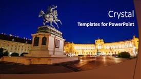  Presentation with joseph - Amazing PPT layouts having splendid-view-of-famous-hofburg backdrop and a navy blue colored foreground