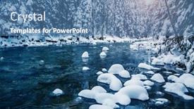  Presentation with earth day - Theme consisting of splendid-view-of-frozen-stones background and a teal colored foreground