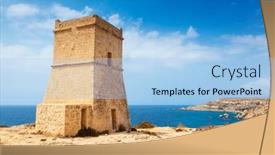  Presentation with malta - PPT layouts having splendid-view-of-ghajn-tuffieha background and a light blue colored foreground
