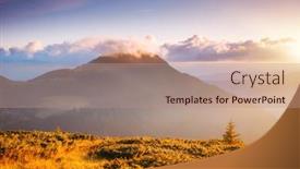  Presentation with awesome - Slides consisting of splendid-view-of-mountain-peaks background and a coral colored foreground