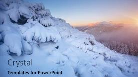  Presentation with christmas magic - Beautiful theme featuring splendid-winter-landscape backdrop and a light blue colored foreground