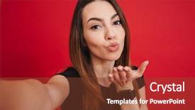  Presentation with purple brown spring - Colorful presentation theme enhanced with splendid woman 20s with long backdrop and a tawny brown colored foreground