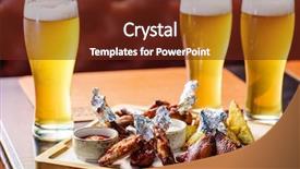  Presentation with bbq - Cool new theme with splice - bbq buffalo wings with beer backdrop and a tawny brown colored foreground