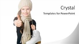  Presentation with figure skating - Presentation with splice - cute little girl with figure background and a white colored foreground