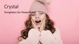  Presentation with pink - Colorful PPT theme enhanced with splice - little girl child wearing pink backdrop and a lemonade colored foreground