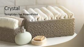  Presentation with soap chemistry - Cool new presentation with splice - wicker basket with towels inside backdrop and a soft green colored foreground