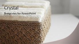  Presentation with wicker - Colorful PPT layouts enhanced with splice - wicker basket with towels inside backdrop and a  colored foreground