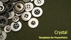  Presentation with green fashion - Beautiful presentation featuring spline - fashion metal button on green backdrop and a tawny brown colored foreground