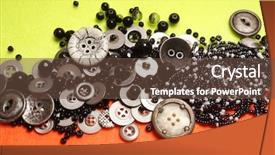  Presentation with colored - Audience pleasing PPT theme consisting of spline - fashionable beads and buttons backdrop and a tawny brown colored foreground