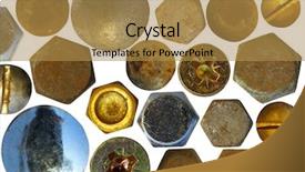  Presentation with brown sugar isolated on white - PPT layouts having spline - screws isolated on white background and a gold colored foreground