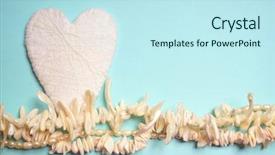  Presentation with seashell - Slide deck consisting of spline - white heart and seashell beads background and a sky blue colored foreground