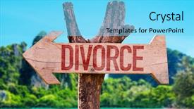  Presentation with divorce - Presentation design featuring split arrows - divorce arrow with beach background background and a light blue colored foreground