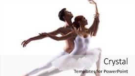  Presentation with ballet - Theme with split coupling - couple of ballet dancers isolated background and a white colored foreground