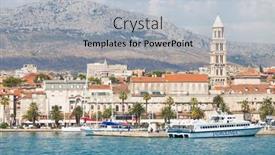 Presentation with croatia split - Beautiful presentation theme featuring split-croatia-august-4-2012 backdrop and a light blue colored foreground