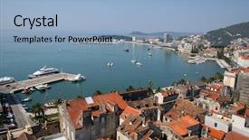  Presentation with croatia split - Colorful PPT theme enhanced with split harbor croatia backdrop and a light blue colored foreground