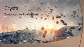  Presentation with road - PPT theme enhanced with split in road mixed media background and a light gray colored foreground