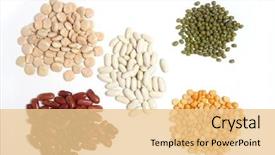  Presentation with kidney - Presentation having split peas and red kidney background and a lemonade colored foreground