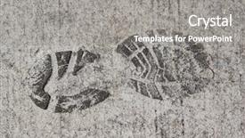 Presentation with cement - Audience pleasing PPT layouts consisting of road split - boot print in cement backdrop and a gray colored foreground