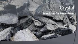  Presentation with asphalt - Beautiful slide deck featuring road potholes - broken up asphalt surface backdrop and a gray colored foreground