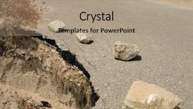  Presentation with asphalt - Amazing theme having road split - closed-up cracked asphalt backdrop and a coral colored foreground