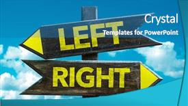  Presentation with womens right to vote - PPT layouts enhanced with road split - left - right signpost background and a teal colored foreground