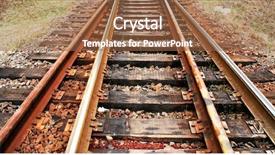  Presentation with rail - Slides with merging roads - rail ways background and a tawny brown colored foreground