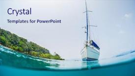  Presentation with anchor - Slide deck enhanced with split shot of anchored sail background and a sky blue colored foreground