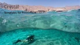  Presentation with underwater - Cool new PPT layouts with split-shot-of-the-diver backdrop and a light blue colored foreground