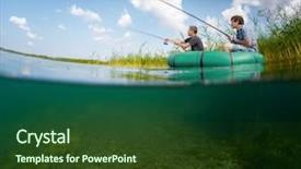  Presentation with designe for two wheelers safety - Cool new presentation theme with freshwater fishing - split shot of two fishermen backdrop and a tawny brown colored foreground