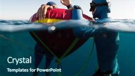  Presentation with divers - Theme consisting of split shot of two free background and a navy blue colored foreground