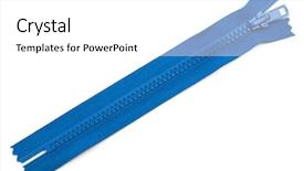 Presentation with blue - Audience pleasing slides consisting of split slide - blue zipper isolated on white backdrop and a white colored foreground