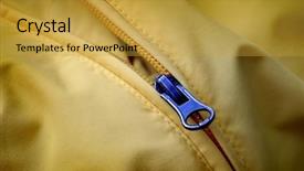  Presentation with sportswear - Beautiful theme featuring split slide - zipper on jacket for fashion backdrop and a gold colored foreground