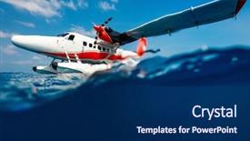  Presentation with underwater - Amazing PPT layouts having split underwater photo of small backdrop and a navy blue colored foreground