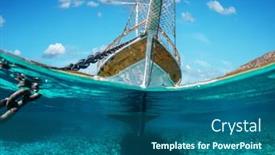  Presentation with fishes - Slides enhanced with split-view-half-underwater-view background and a ocean colored foreground