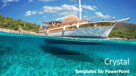  Presentation with underwater - Presentation design consisting of split-view-half-underwater-view background and a teal colored foreground