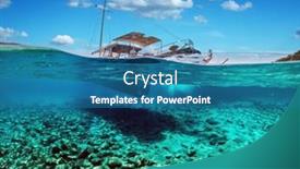  Presentation with fishes - Slide deck with split-view-half-underwater-view background and a teal colored foreground