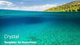  Presentation with pine trees - Theme having split-view-half-underwater-view background and a teal colored foreground